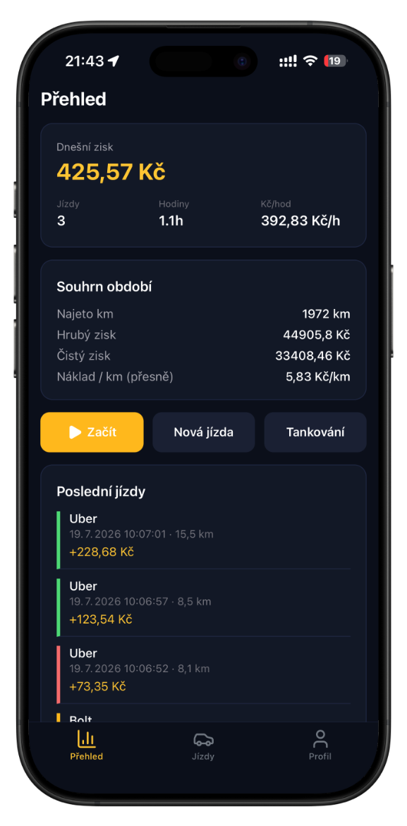 DriveCalc — earnings overview